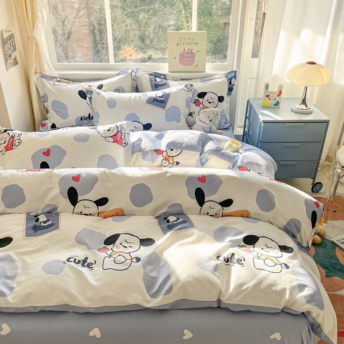 91家纺网 家纺一手货源 找家纺 涵宸家纺 2024新款全棉小清新印花单品套件--单被套 奥利心