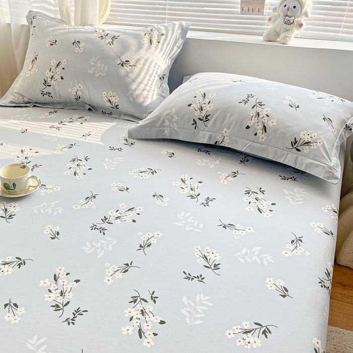 91家纺网 家纺一手货源 找家纺 涵宸家纺 2024新款全棉小清新印花单品套件--单枕套 枕套-那年花开