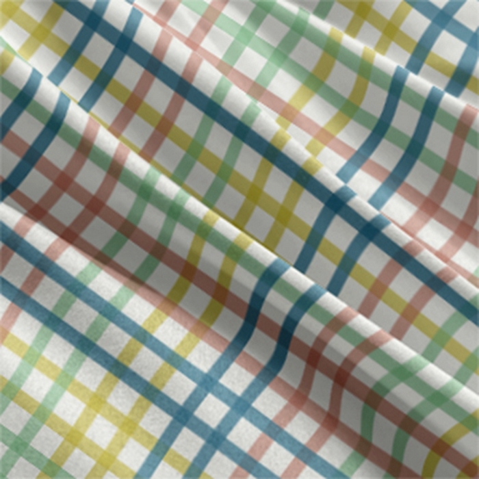 91家纺网 家纺一手货源 找家纺 啊雅家居 床上用品水洗棉印花五件套七件套 日系小格绿