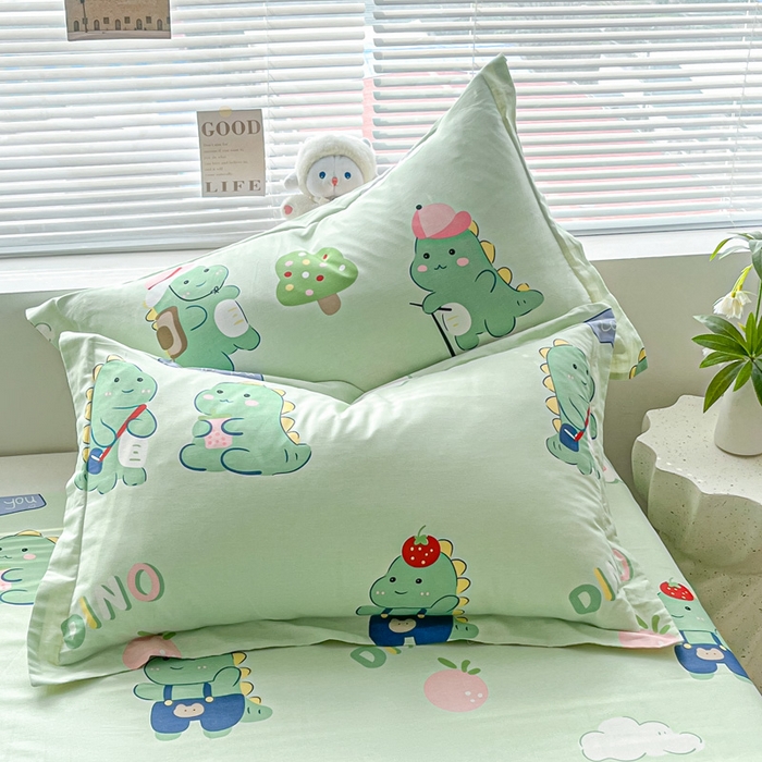 91家纺网 家纺一手货源 找家纺 涵宸家纺 2024新款全棉小清新印花单品套件--单枕套 枕套-龙游记