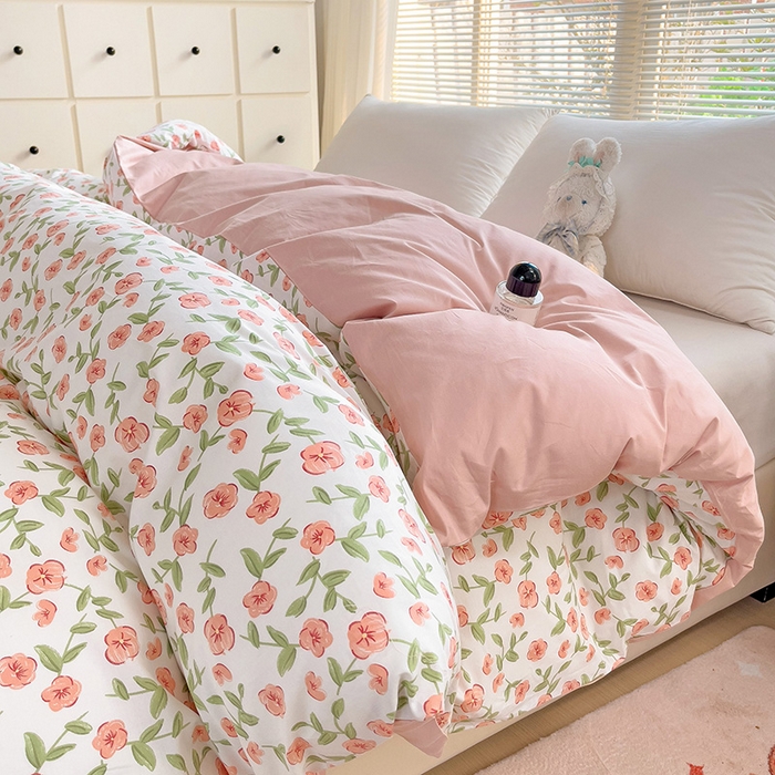 91家纺网 家纺一手货源 找家纺 大柏树 2025新款全棉13376印花四件套系列（可定制）-单被套 春晴