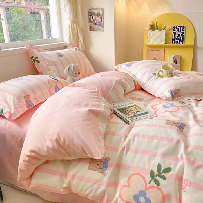 91家纺网 家纺一手货源 找家纺 涵宸家纺 2024新款全棉小清新印花单品套件--单被套 弗洛斯