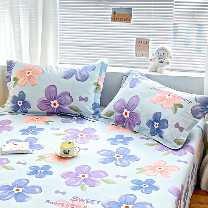 91家纺网 家纺一手货源 找家纺 涵宸家纺 2024新款全棉小清新印花单品套件--单枕套 枕套-花季