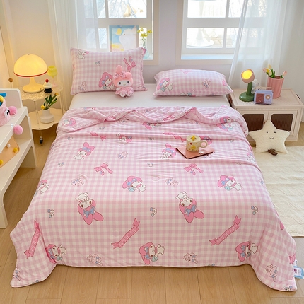DS-2025新款儿童卡通三丽鸥正版授权A类针织棉夏被系列 粉格美乐蒂