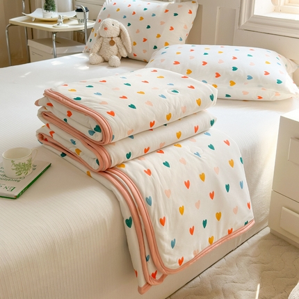 91家纺网 家纺一手货源 找家纺 （总）美派工厂店 2024新款A类小清新针织棉印花夏被