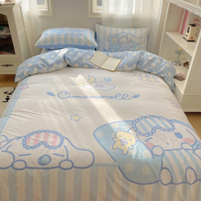 91家纺网 家纺一手货源 找家纺 星座 2025大版全棉三丽鸥四件套 晚安玉桂狗