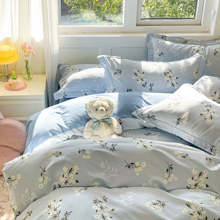 91家纺网 家纺一手货源 找家纺 涵宸家纺 2024新款全棉小清新印花单品套件--单被套 那年花开
