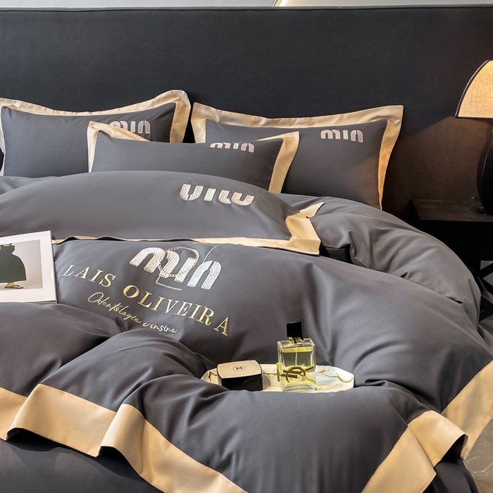 91家纺网 家纺一手货源 找家纺 遇见家居生活馆 2024新款亲肤磨毛刺绣四件套-克洛伊 克洛伊-高级灰