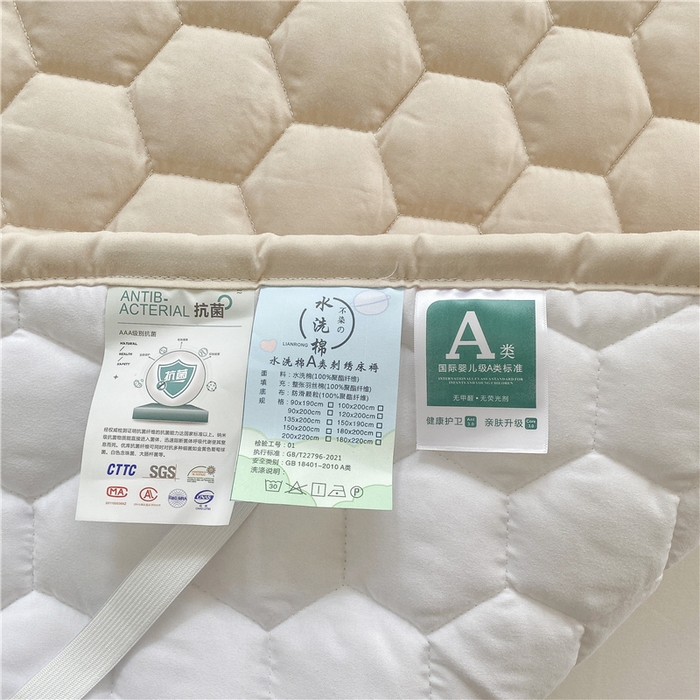 91家纺网 家纺一手货源 找家纺 恋绒家纺 A类刺绣款床褥学生软床垫子床护垫软垫（图1） 可爱熊-浅驼