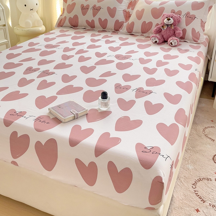 91家纺网 家纺一手货源 找家纺 大柏树 2025新款全棉13376印花四件套系列（可定制）-单床笠 倾心