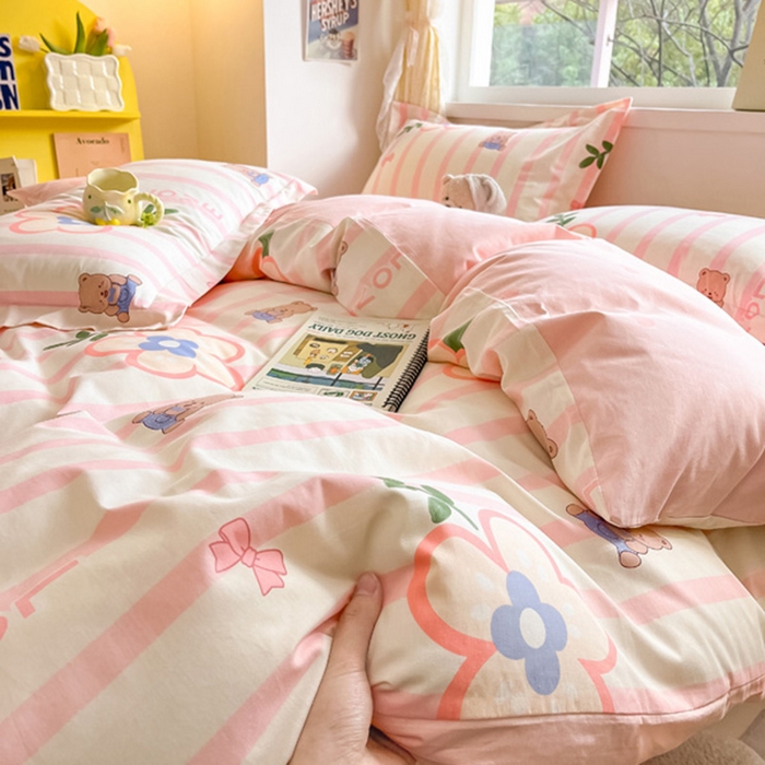 91家纺网 家纺一手货源 找家纺 涵宸家纺 2024新款全棉小清新印花单品套件--单被套 弗洛斯