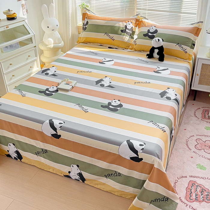 91家纺网 家纺一手货源 找家纺 大柏树 2025新款全棉13376印花四件套系列（可定制）-单床单 功夫熊