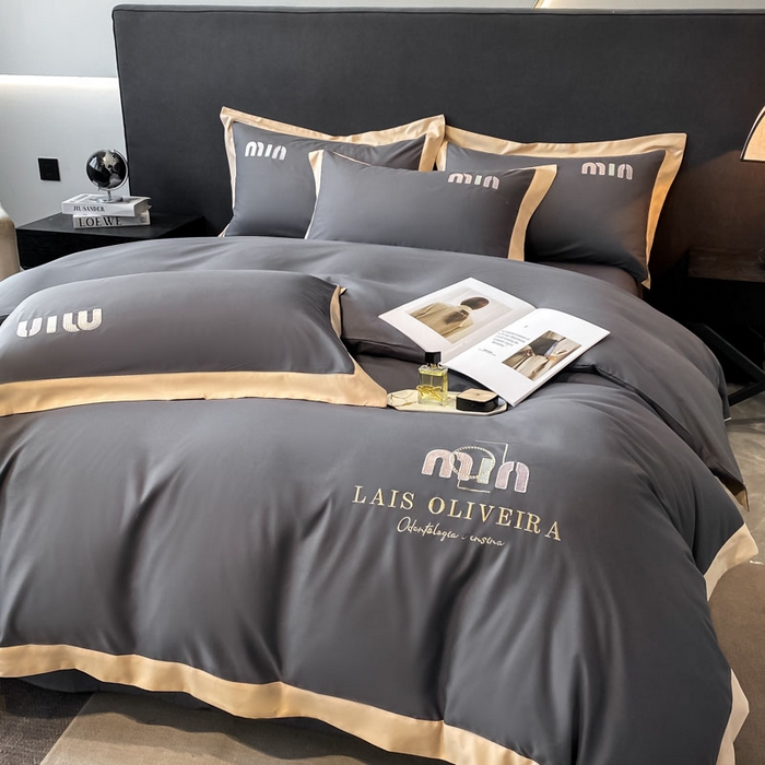 91家纺网 家纺一手货源 找家纺 遇见家居生活馆 2024新款亲肤磨毛刺绣四件套-克洛伊 克洛伊-高级灰