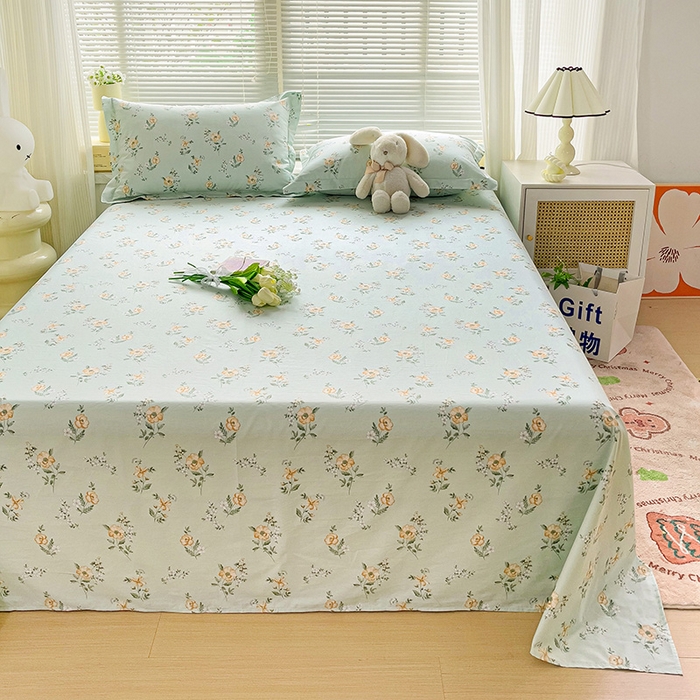 91家纺网 家纺一手货源 找家纺 大柏树 2025新款全棉13376印花四件套系列（可定制）-单床单 浅沫