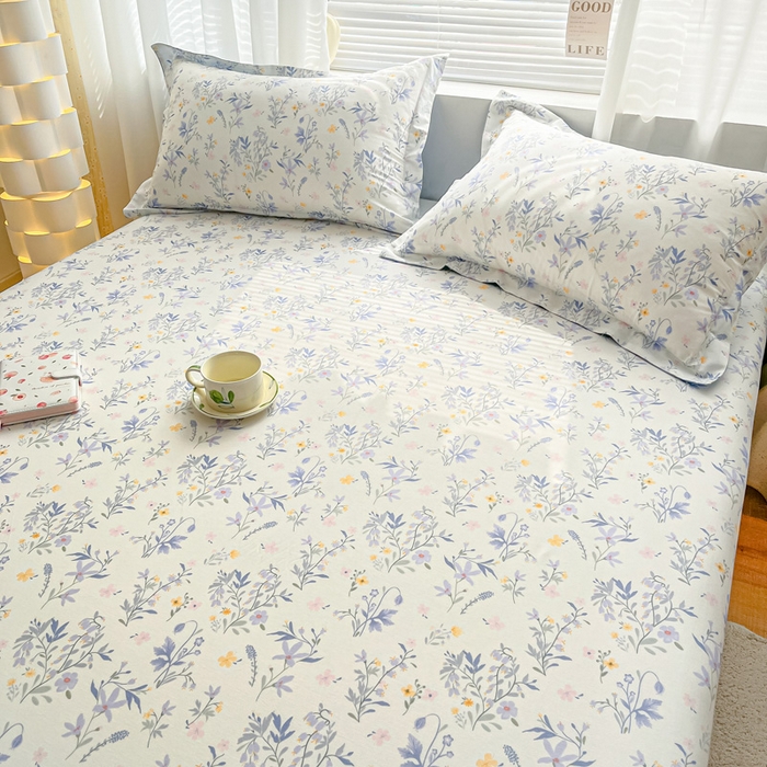 91家纺网 家纺一手货源 找家纺 涵宸家纺 2024新款全棉小清新印花单品套件--单床单 床单-云梦泽