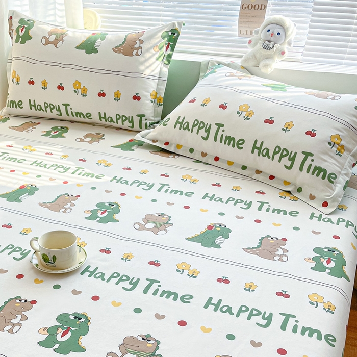 91家纺网 家纺一手货源 找家纺 涵宸家纺 2024新款全棉小清新印花单品套件--单枕套 枕套-功夫龙仔