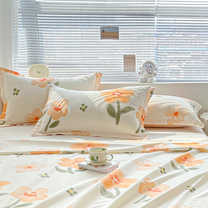 91家纺网 家纺一手货源 找家纺 涵宸家纺 2024新款全棉小清新印花单品套件--单枕套 枕套-香榭