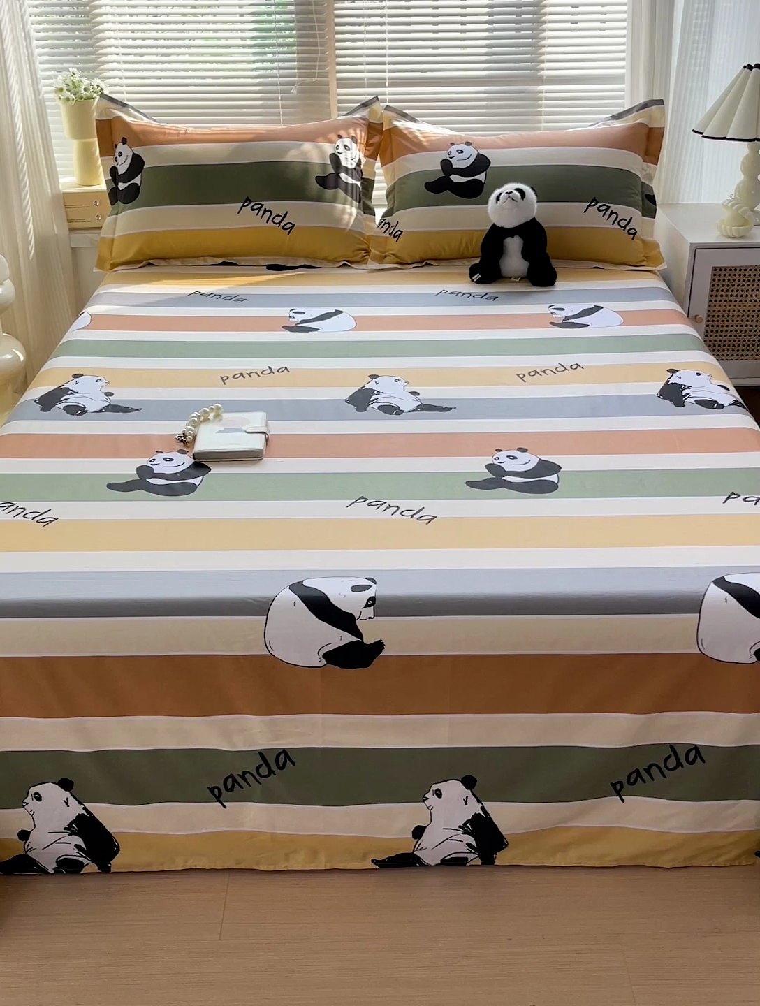 91家纺网 家纺一手货源 找家纺 大柏树 2025新款全棉13376印花四件套系列（可定制）-单床单 功夫熊