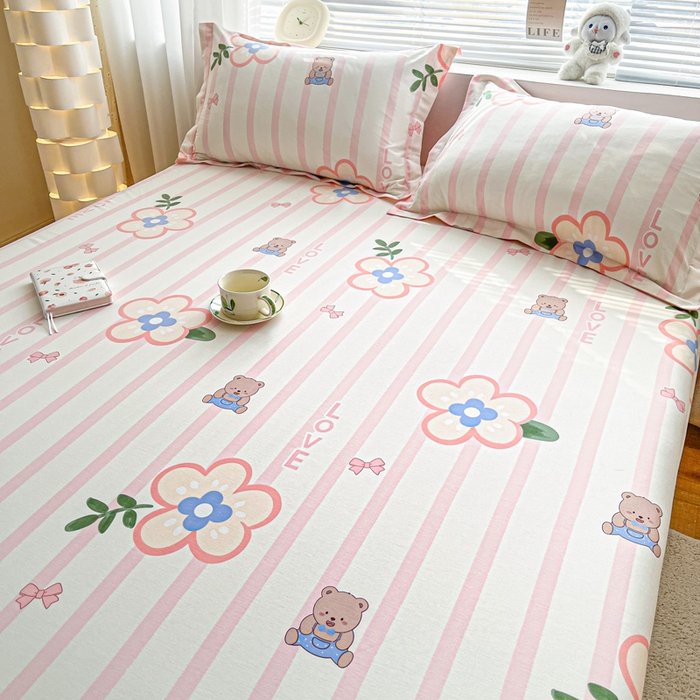 91家纺网 家纺一手货源 找家纺 涵宸家纺 2024新款全棉小清新印花单品套件--单床单 床单-弗洛斯