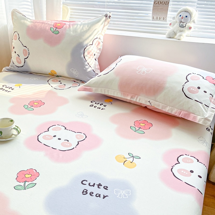 91家纺网 家纺一手货源 找家纺 涵宸家纺 2024新款全棉小清新印花单品套件--单枕套 枕套-萌萌彩