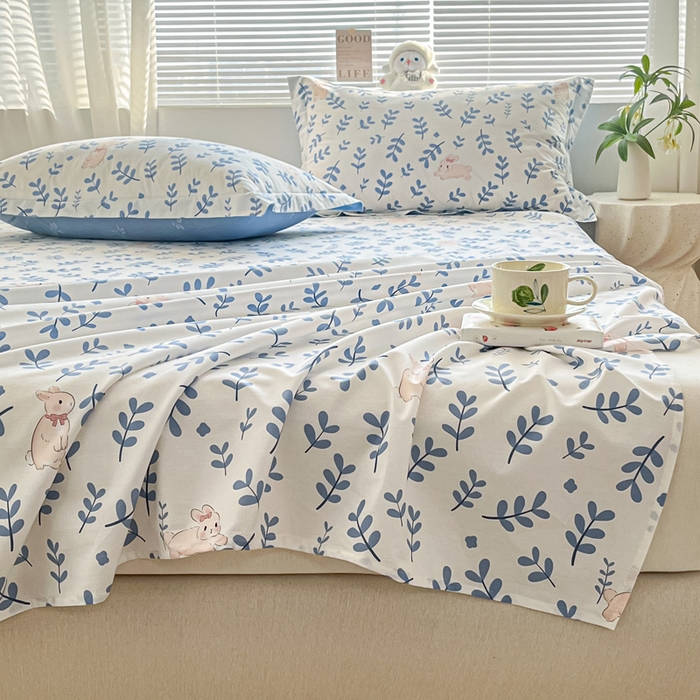 91家纺网 家纺一手货源 找家纺 （总）涵宸家纺 2024新款全棉小清新印花单品套件--单床单