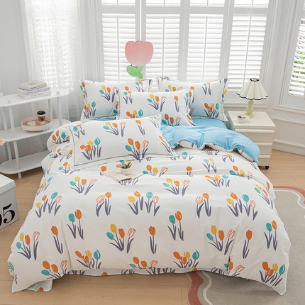 91家纺网 家纺一手货源 找家纺 (总) 简约 2025新款全棉四件套活性生态磨毛四件套