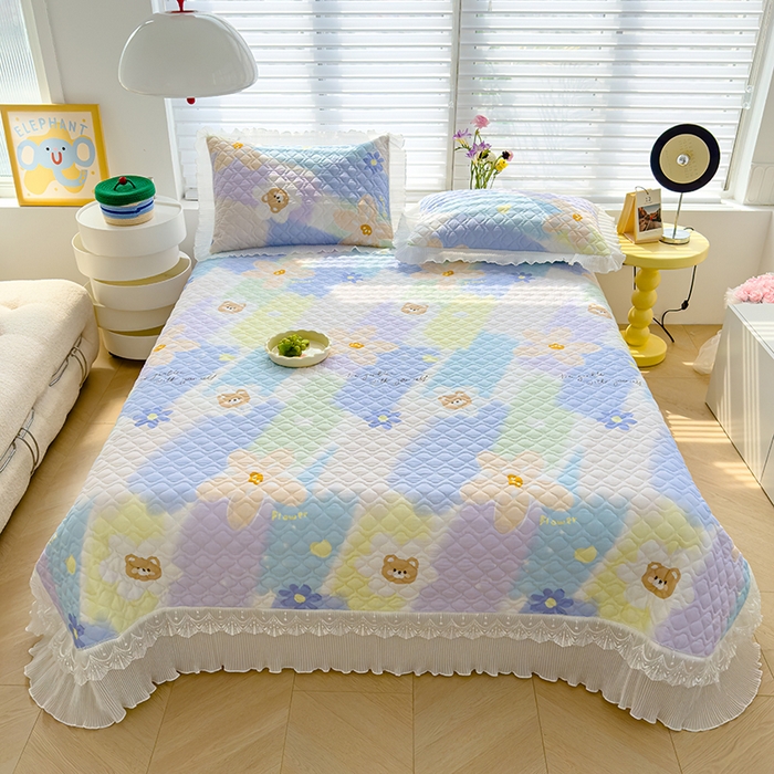 91家纺网 家纺一手货源 找家纺 冬然 2023新款全棉床盖纯棉床盖夹棉床单全棉床单纯棉床单油彩画