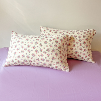 91家纺网 家纺一手货源 找家纺 千朵 2024新款全棉双层纱四件套 紫薇