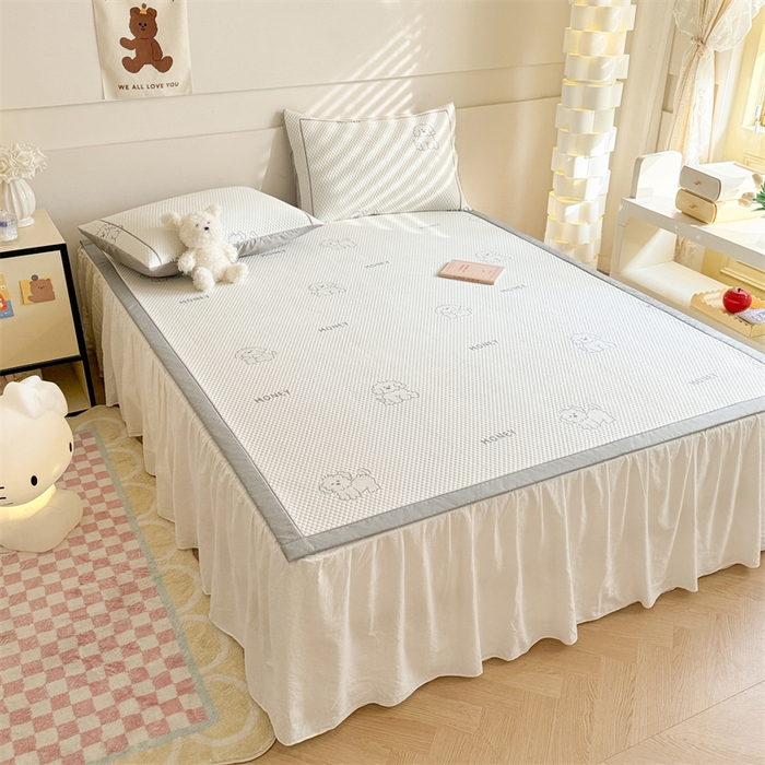 91家纺网 家纺一手货源 找家纺 慕尚家纺 2025新款卡通凉豆豆凉感冰丝席凉席 床席款-小狗