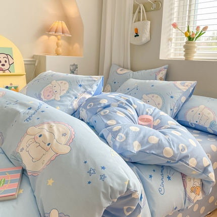 博雅 2024新款全棉三丽鸥AB版活性印花四件套 玉桂狗