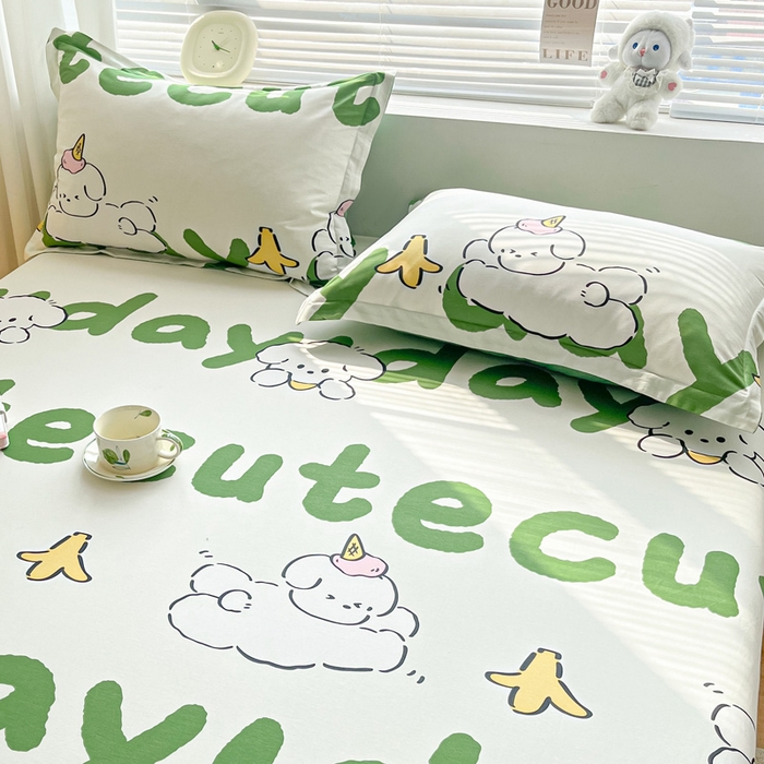 91家纺网 家纺一手货源 找家纺 涵宸家纺 2024新款全棉小清新印花单品套件--单枕套 枕套-萌宝宝