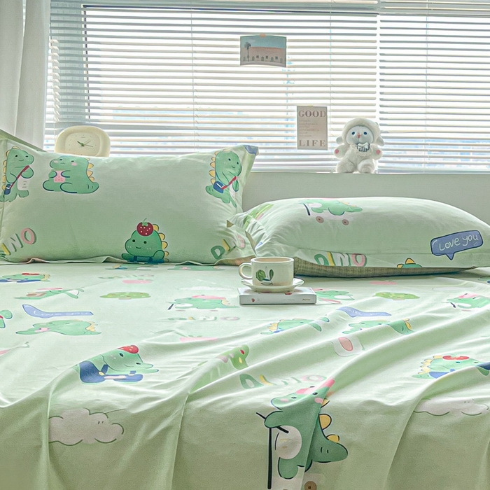 91家纺网 家纺一手货源 找家纺 涵宸家纺 2024新款全棉小清新印花单品套件--单枕套 枕套-龙游记