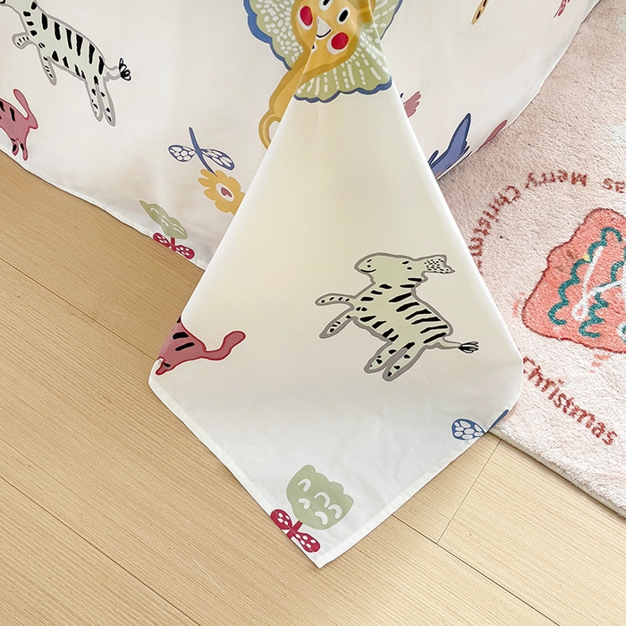 91家纺网 家纺一手货源 找家纺 大柏树 2025新款全棉13376印花四件套系列（可定制）-单床单 爱乐儿