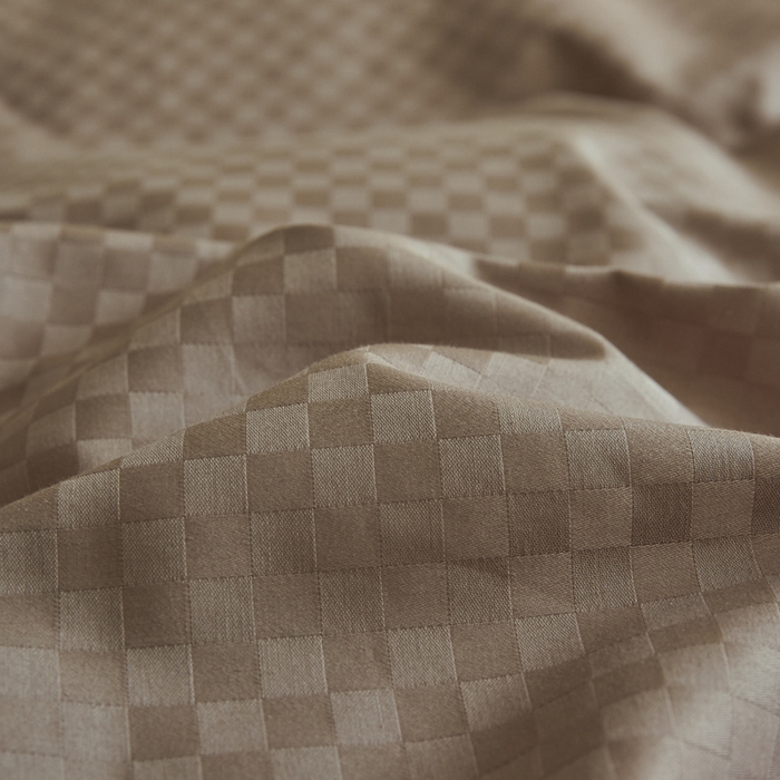 91家纺网 家纺一手货源 找家纺 涵宸家纺 2024新款全棉提花四件套-菲比 菲比-奶茶色