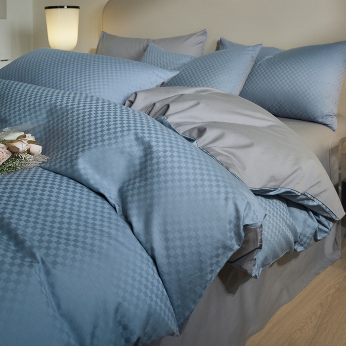 91家纺网 家纺一手货源 找家纺 涵宸家纺 2024新款全棉提花四件套-菲比 菲比-宾利灰