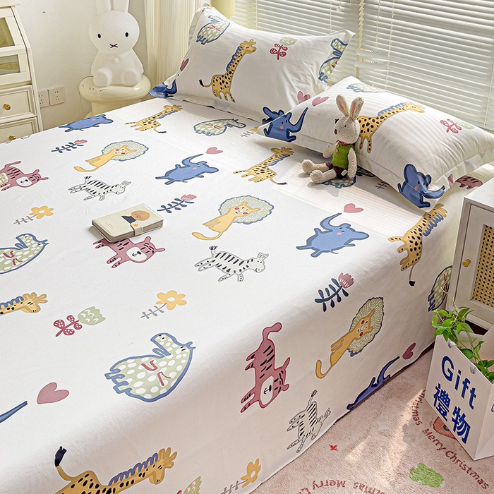 91家纺网 家纺一手货源 找家纺 大柏树 2025新款全棉13376印花四件套系列（可定制）-单床单 爱乐儿