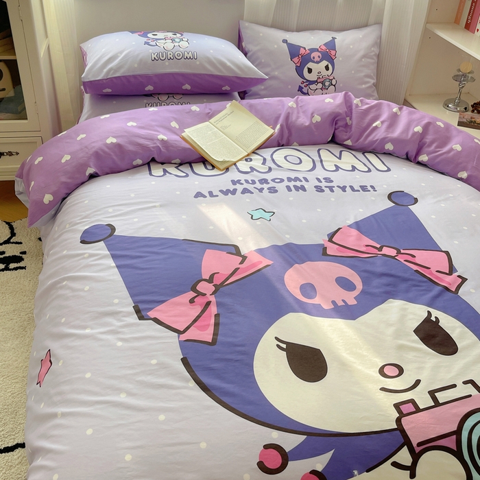 91家纺网 家纺一手货源 找家纺 星座 2025大版全棉三丽鸥四件套 魔法库洛米