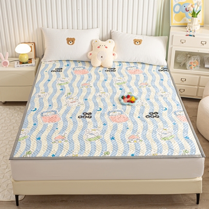 91家纺网 家纺一手货源 找家纺 正邦家纺 2024新款全棉床垫软垫单人防滑床褥垫双人床盖 浪浪狗