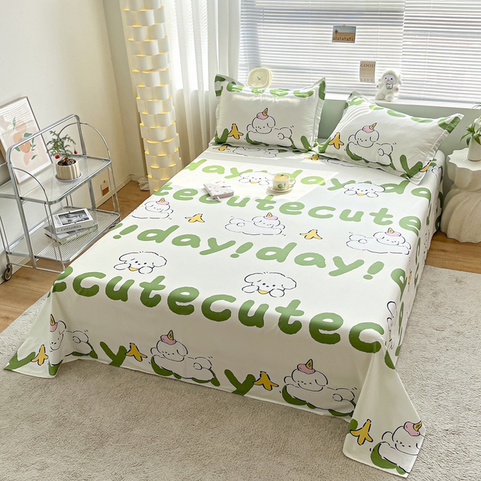 91家纺网 家纺一手货源 找家纺 涵宸家纺 2024新款全棉小清新印花单品套件--单床单 床单-萌宝宝