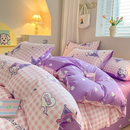 91家纺网 家纺一手货源 找家纺 （总）博雅 2024新款全棉三丽鸥AB版活性印花四件套