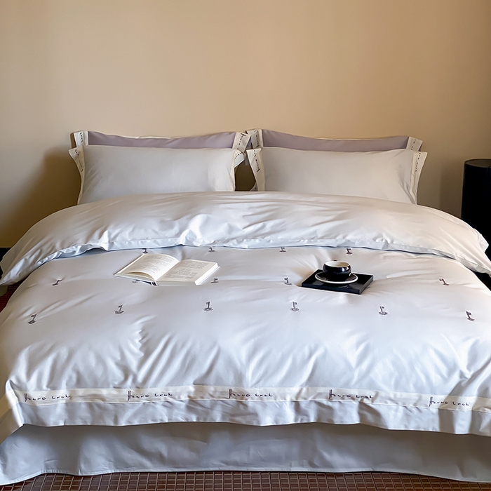 91家纺网 家纺一手货源 找家纺 （总）赫帛 2024新款50s缎纹数码印花长绒棉四件套--钥匙系列