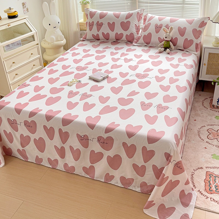 91家纺网 家纺一手货源 找家纺 大柏树 2025新款全棉13376印花四件套系列（可定制）-单床单 倾心