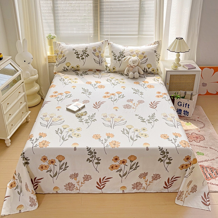 91家纺网 家纺一手货源 找家纺 大柏树 2025新款全棉13376印花四件套系列（可定制）-单床单 南薇