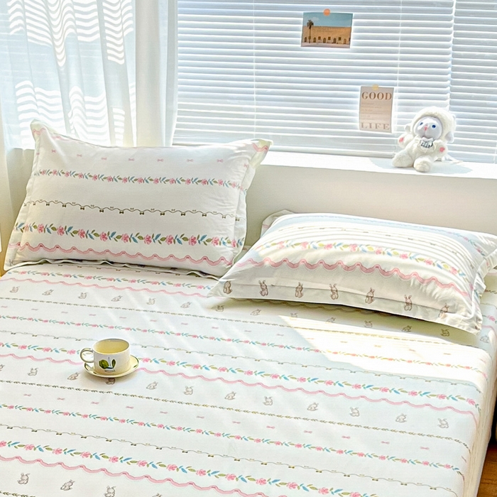 91家纺网 家纺一手货源 找家纺 涵宸家纺 2024新款全棉小清新印花单品套件--单枕套 枕套-辛德瑞拉