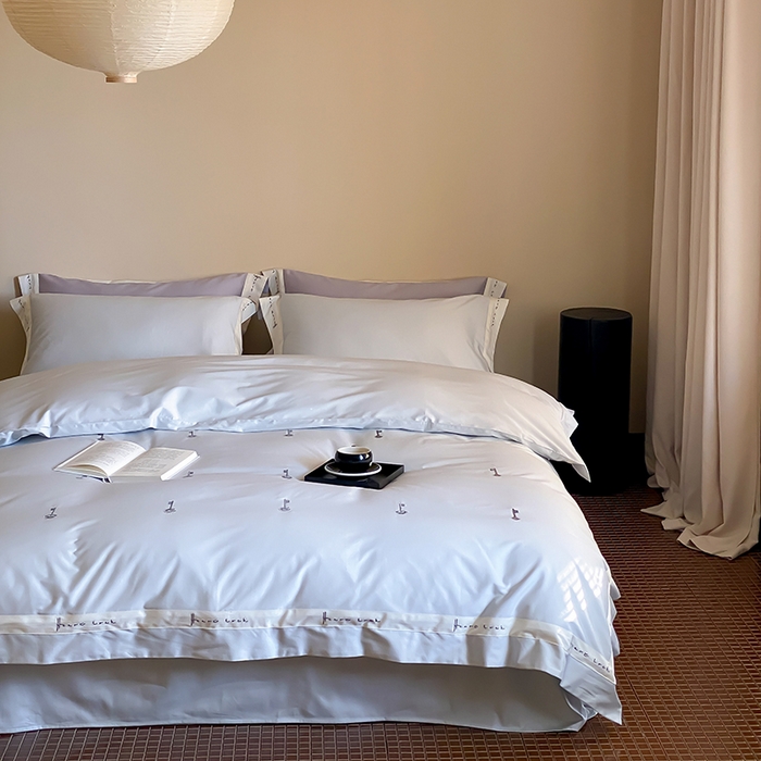 91家纺网 家纺一手货源 找家纺 （总）赫帛 2024新款50s缎纹数码印花长绒棉四件套--钥匙系列