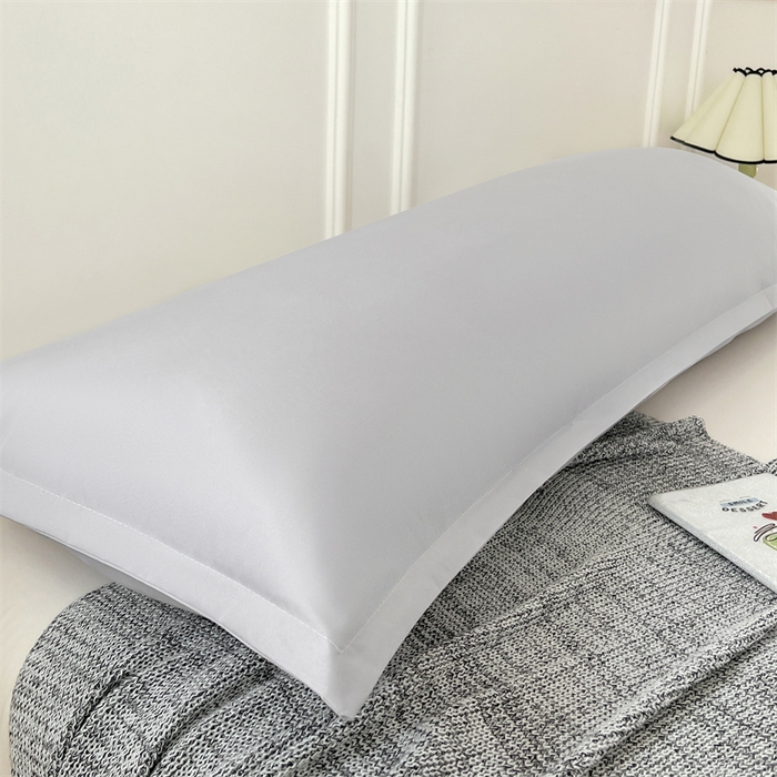 91家纺网 家纺一手货源 找家纺 梦舒羽 2025新款抗菌防水四季款枕套宿舍情侣枕芯套双人枕头套 防水单层枕套-银优灰