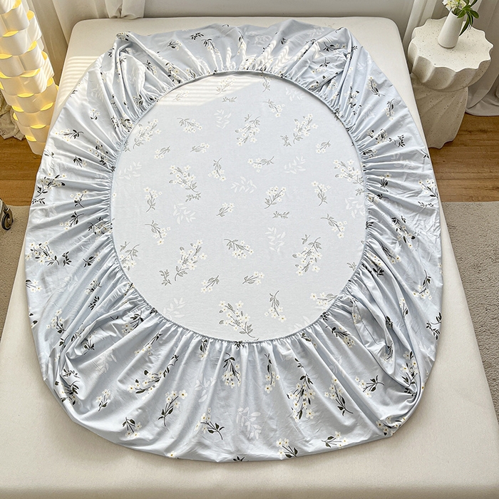 91家纺网 家纺一手货源 找家纺 涵宸家纺 2024新款全棉小清新印花单品套件--单床笠 床笠-那年花开