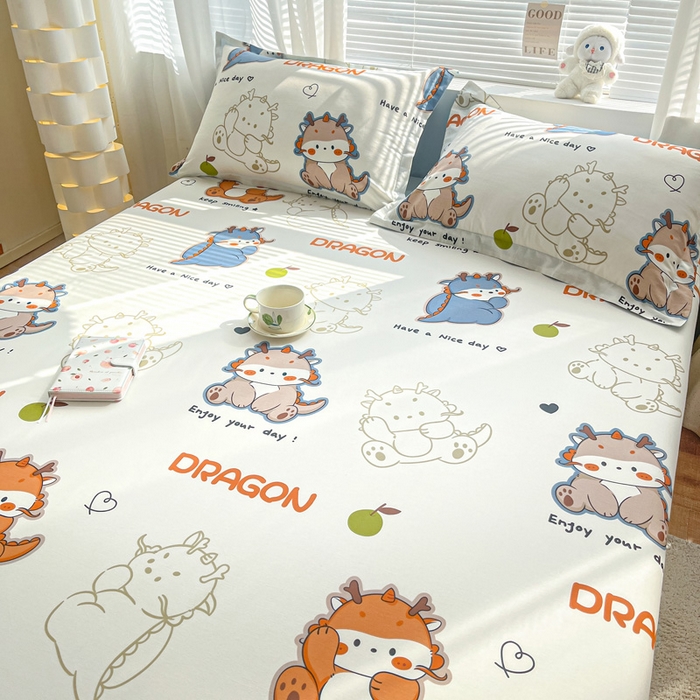 91家纺网 家纺一手货源 找家纺 涵宸家纺 2024新款全棉小清新印花单品套件--单床单 床单-龙先生