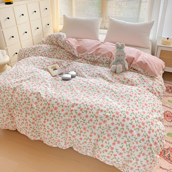 91家纺网 家纺一手货源 找家纺 大柏树 2025新款全棉13376印花四件套系列（可定制）-单被套 春晴