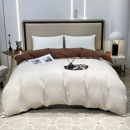 91家纺网 家纺一手货源 找家纺 （总）富馨莱 2024新款60支A类全棉纯棉磨毛纯色双拼被套